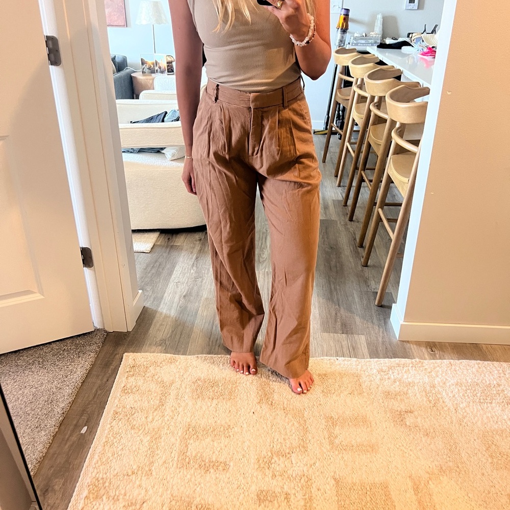 Abercrombie & Fitch Tan Wide Leg Pants